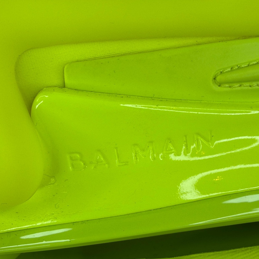๐ฅBALMAIN - Unicorn Low-Top Sneakers - Neon Green / Fluo Yellow - Men's US 12 - Picture 14 of 17